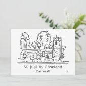 St Just in Roseland Card Dankeskarte (Stehend Vorderseite)