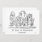 St Just in Roseland Card Dankeskarte (Vorne/Hinten)