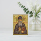St. Justin Popovic Orthodox Christian Prayer Card Platzkarte (Stehend Vorderseite)