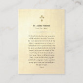 St. Justin Popovic Orthodox Christian Prayer Card Platzkarte (Rückseite)