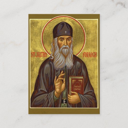 St. Justin Popovic Orthodox Christian Prayer Card Platzkarte (Vorderseite)