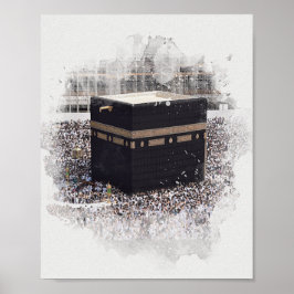 St. Kaaba, Masjid Al Haram, Aquarellbilder Poster