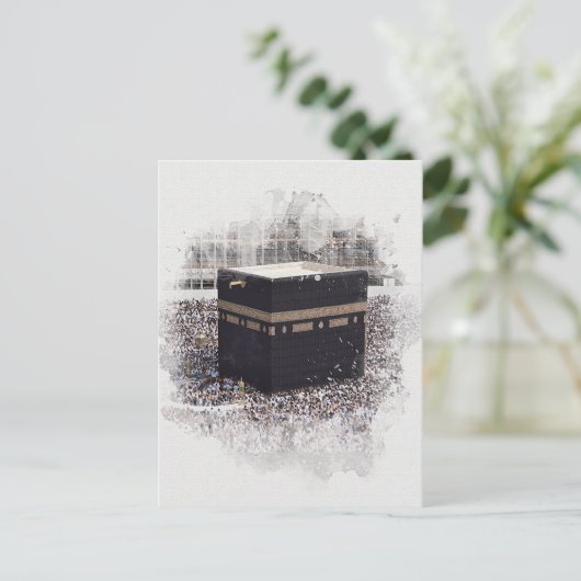 St. Kaaba, Masjid Al Haram, Aquarellbilder Postkarte (Stehend Vorderseite)