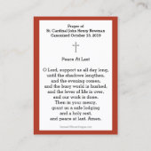 St. Kardinal John Henry Newman Holy Card Katholik Visitenkarte (Rückseite)