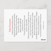 St. Kassiane, die Hymnograf-Gebetskarte Postkarte (Rückseite)