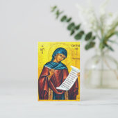 St. Kassiani Orthodoxe Christliche Gebetskarte Platzkarte (Stehend Vorderseite)
