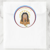 St. Kateri Runder Aufkleber (Tasche)