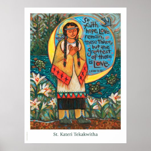 St. Kateri Tekakwitha Katholisches Klassenposter Poster (Vorne)