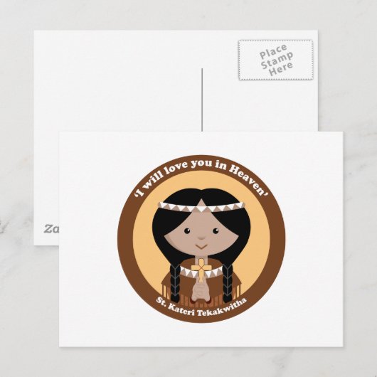 St. Kateri Tekakwitha Postkarte (Vorne/Hinten)