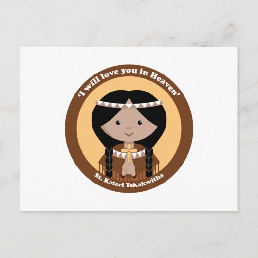 St. Kateri Tekakwitha Postkarte (Vorderseite)