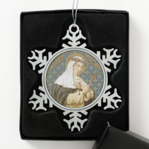 St. Katharina von Siena (BK 19) Schneeflocken Zinn-Ornament