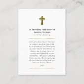St. Kentigern First Bishop of Glasgow Prayer Card Platzkarte (Rückseite)