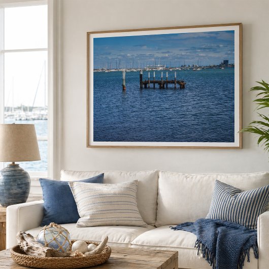 St Kilda Pier Ruins and Marina Boats Melbourne Poster