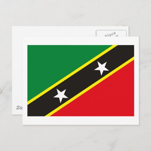 St. Kitts and Nevis Flag Postcard Postkarte (Vorne/Hinten)