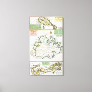 St. Kitts, Antigua und Bermuda, Detail von einer Leinwanddruck