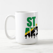 St. Kitts Drip Text | Design mit karibischer Flagg Kaffeetasse (Links)