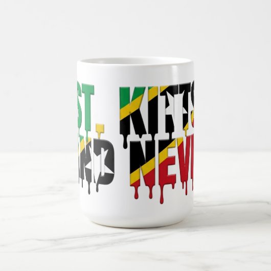 St. Kitts Drip Text | Karibisches Flaggen-Design | Kaffeetasse (Mittel)