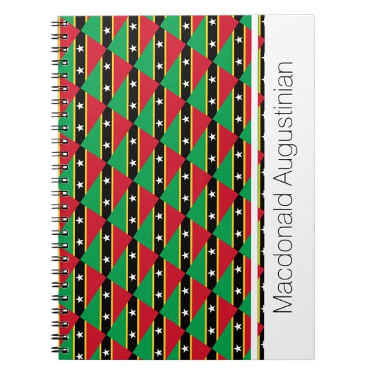 ST KITTS FLAG Custom Add Name Notebook Journal Notizblock (Vorderseite)
