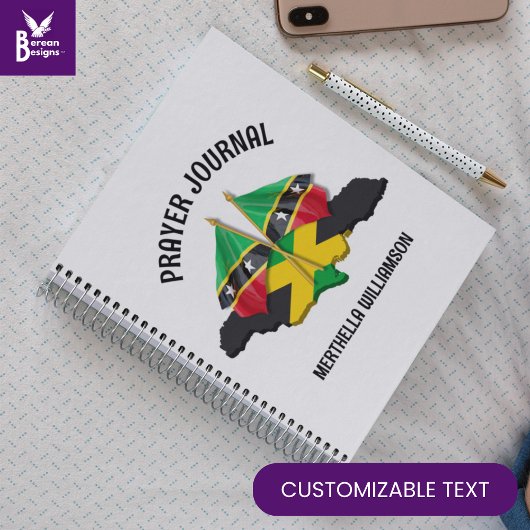 ST KITTS JAMAICA Personalisiertes Gebet Journal Notizblock