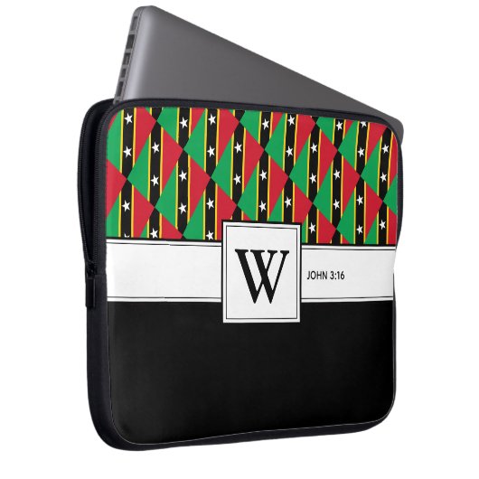ST KITTS NEVIS Christlich Scripting Laptop Monogra Laptopschutzhülle (Vorne Rechts)