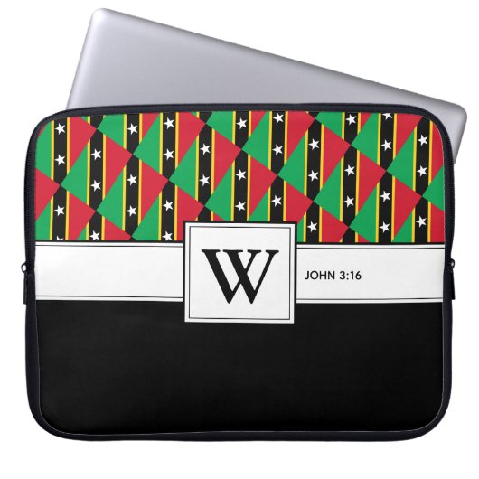 ST KITTS NEVIS Christlich Scripting Laptop Monogra Laptopschutzhülle (Vorderseite)