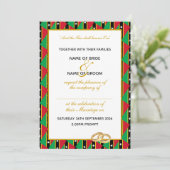 ST KITTS NEVIS Christliches Gold Script Wedding Einladung (Stehend Vorderseite)