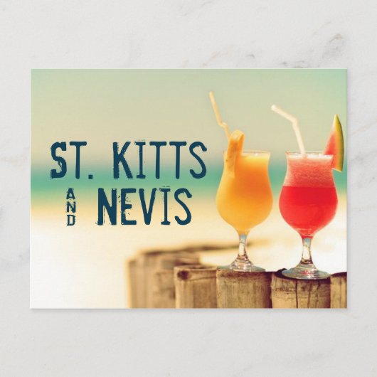 St. Kitts & Nevis Cocktails Postkarte (Vorderseite)