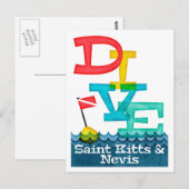St. Kitts & Nevis Dive - farbenfrohe Scuba Postkarte (Vorne/Hinten)
