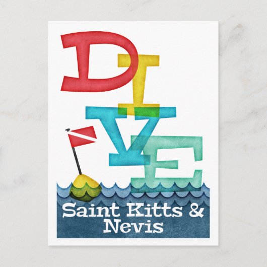 St. Kitts & Nevis Dive - farbenfrohe Scuba Postkarte (Vorderseite)