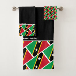 ST KITTS NEVIS FLAG BADHANDTUCH SET