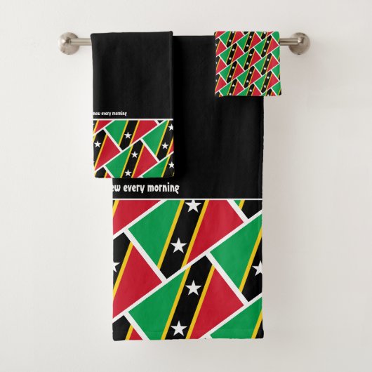 ST KITTS NEVIS FLAG BADHANDTUCH SET (Insitu)