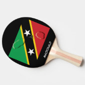 ST KITTS NEVIS FLAG & MAP Personalisiert Schwarz Tischtennis Schläger (Seitenansicht)
