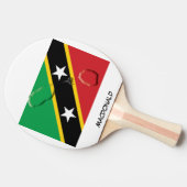 ST KITTS NEVIS FLAG & MAP Personalisiert Schwarz Tischtennis Schläger (Seitenansicht)