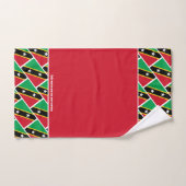 ST KITTS NEVIS FLAG Personalisierte Schrift RED Badhandtuch Set (Handtuch)