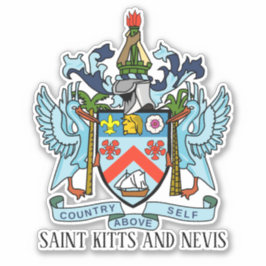 St. Kitts Nevis National Coat of Arms Patriotic Aufkleber
