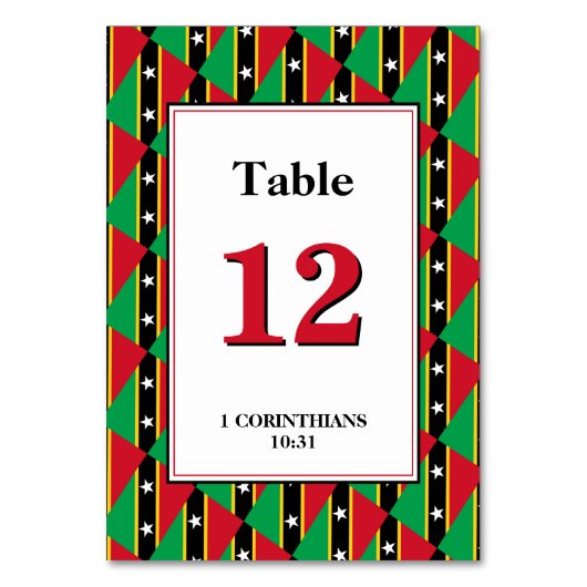 ST KITTS NEVIS Patriotic Celebration Banquet Tischnummer (Rückseite)