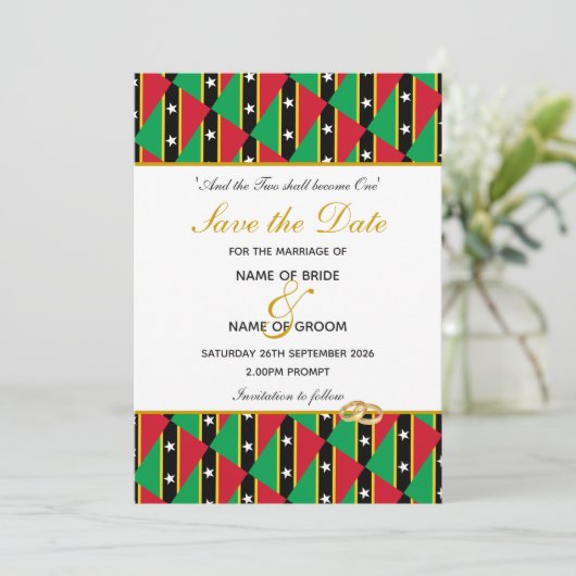 ST KITTS & NEVIS Special Event Hochzeit Save The Date (Stehend Vorderseite)