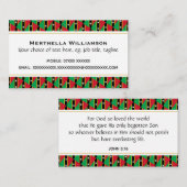 ST KITTS NEVIS VISITENKARTE (Vorne/Hinten)