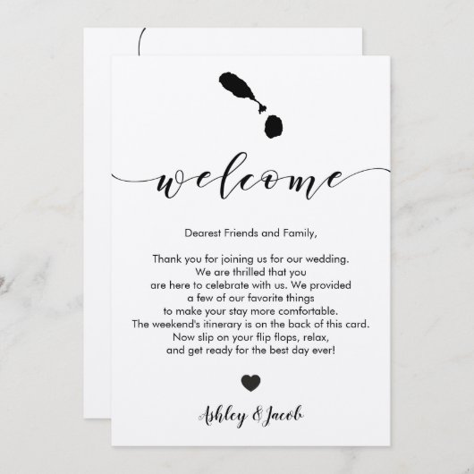 St. Kitts & Nevis Wedding Begrüßungsbrief Tour Programm (Vorne/Hinten)