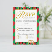 ST KITTS NEVIS Wedding RSVP Response Card Karte (Stehend Vorderseite)