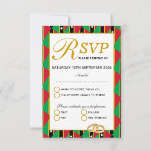 ST KITTS NEVIS Wedding RSVP Response Card Karte