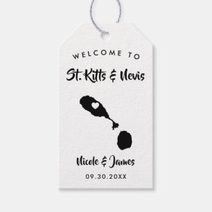 St. Kitts & Nevis Wedding Welcome Bag Tags, Karte Geschenkanhänger