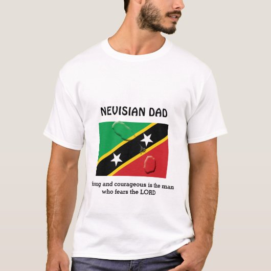 ST KITTS NEVISIAN VATER stark mutig maßgeschneider T-Shirt (Vorderseite)
