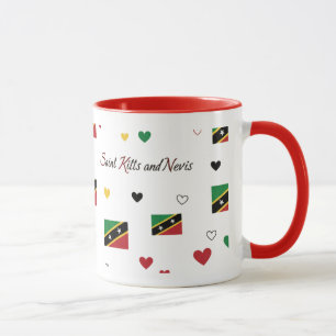 St Kitts Roots Pattern Tasse Karibische Flagge