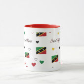 St Kitts Roots Pattern Tasse | Karibische Flagge (Zentrum)