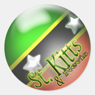 St. Kitts u. patriotischer Aufkleber Nevis