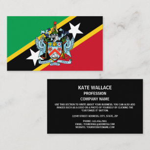 St. Kitts und Nevis Flag & Coat of Arms Visitenkarte