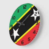 St. Kitts und Nevis Flag Große Wanduhr (Winkel)