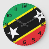 St. Kitts und Nevis Flag Große Wanduhr (Vorderseite)
