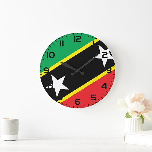 St. Kitts und Nevis Flag Große Wanduhr